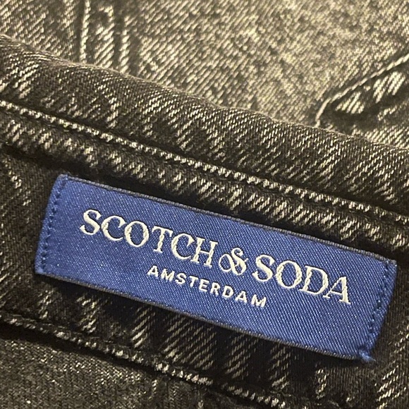 scotch soda Seasonal fold over black denim skirt with wash effects Size XS - Picture 5 of 7